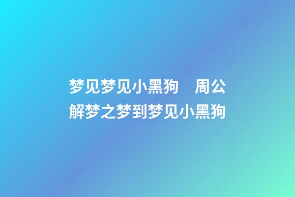 梦见梦见小黑狗　周公解梦之梦到梦见小黑狗
